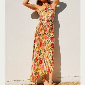 Dress Forum Floral One-Shoulder Maxi Dress - Multicolor